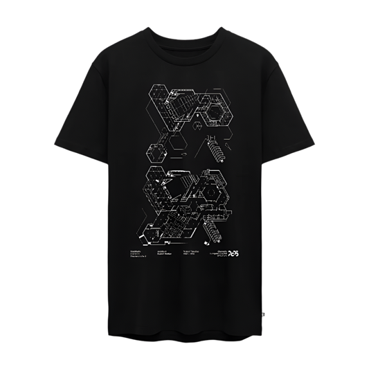 Stadthalle Grundriss -  Unisex T-Shirt - Schwarz