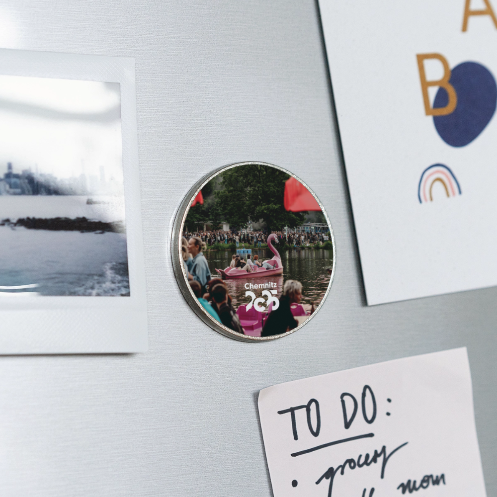 C the Teich - Runder Kühlschrankmagnet - Weiß