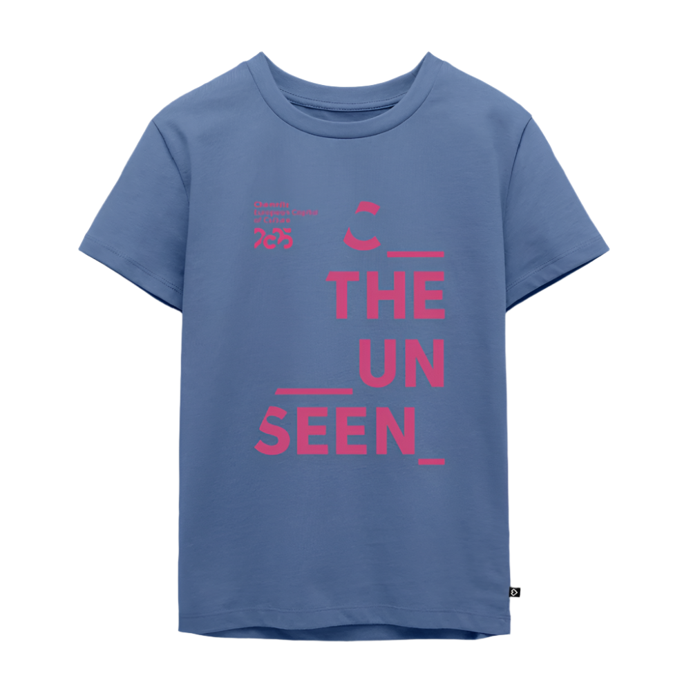 C the Unseen - Kinder T-Shirt rosa Druck - Taubenblau