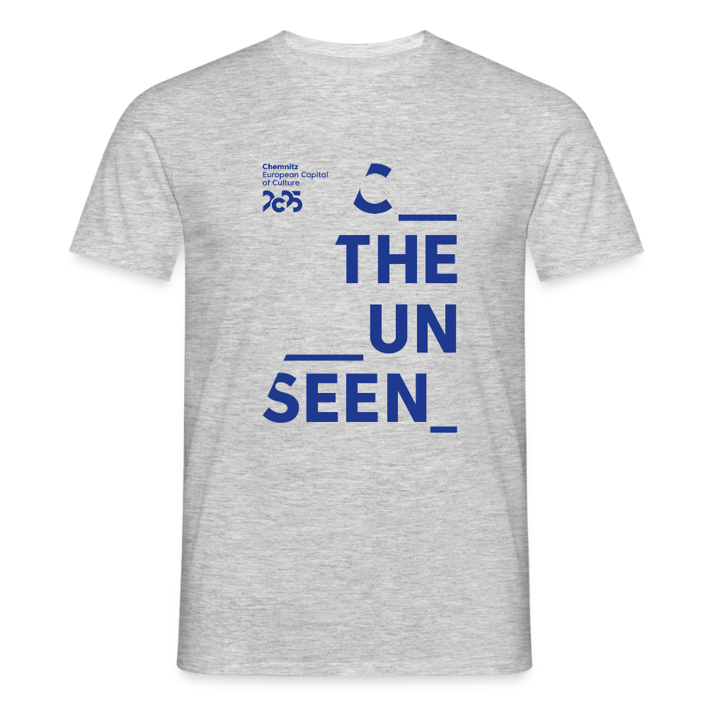 C the Unseen - T-Shirt blauer Druck - Grau meliert