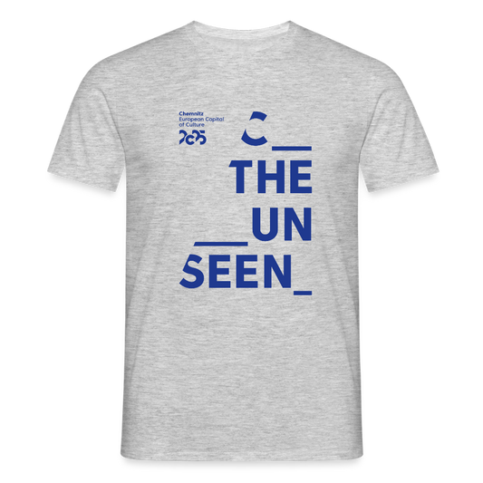 C the Unseen - T-Shirt blauer Druck - Grau meliert