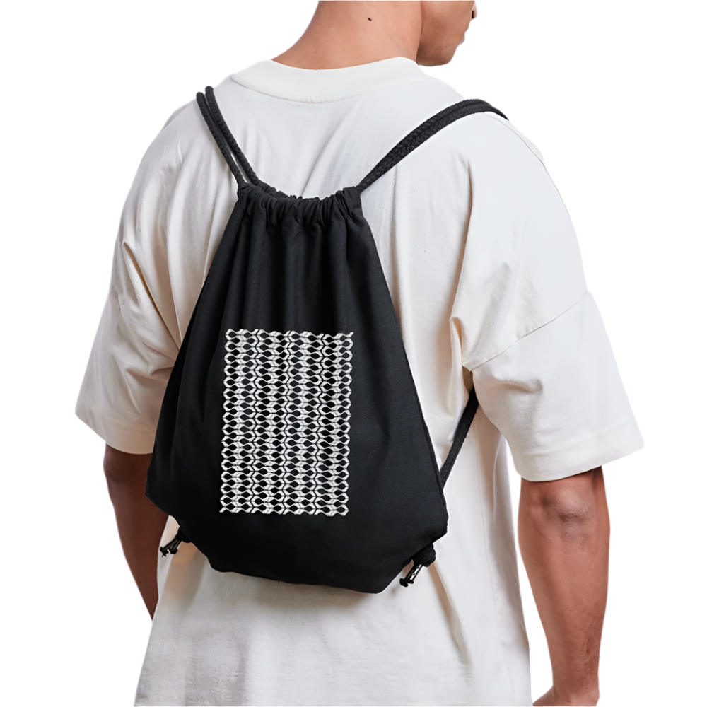 Stadthalle Vorderseite - Gym Bag weißer Druck - Schwarz