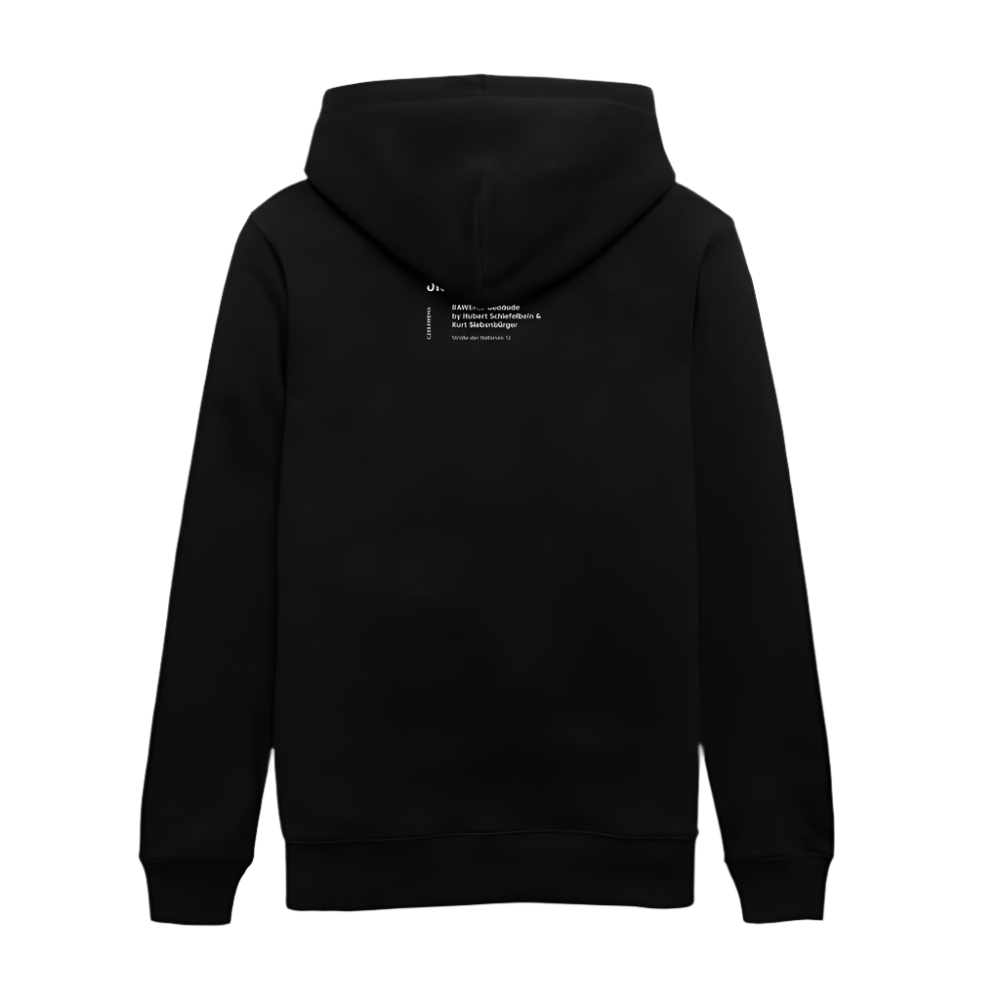 RAWEMA Gebäude Close Up - Organic Unisex Hoodie - Schwarz
