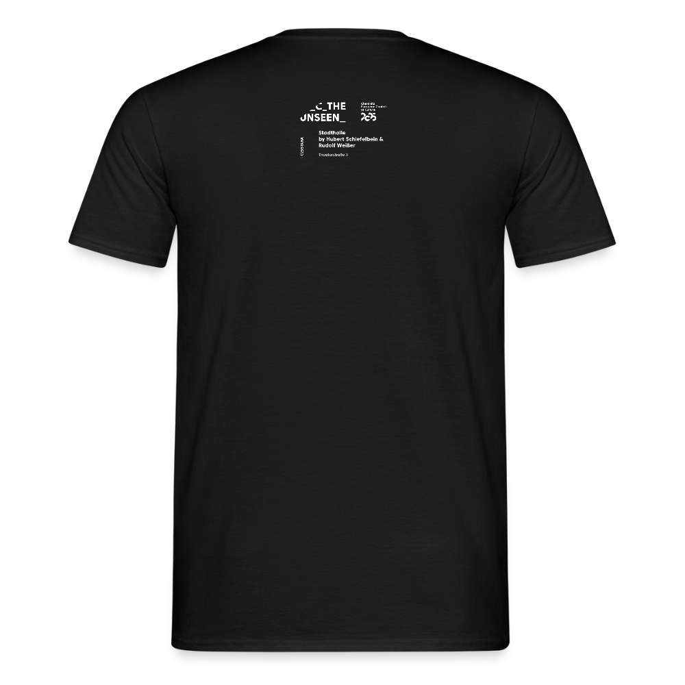 Stadthalle weiß - Close Up Unisex T-Shirt - Schwarz