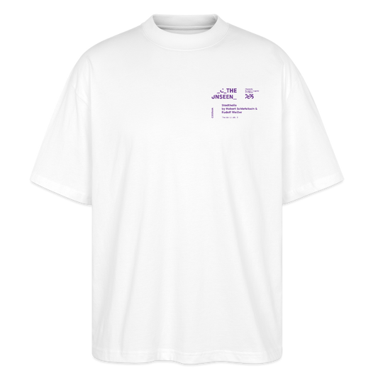 Stadthalle Close-Up lila - Organic Oversized Unisex T-Shirt - Weiß