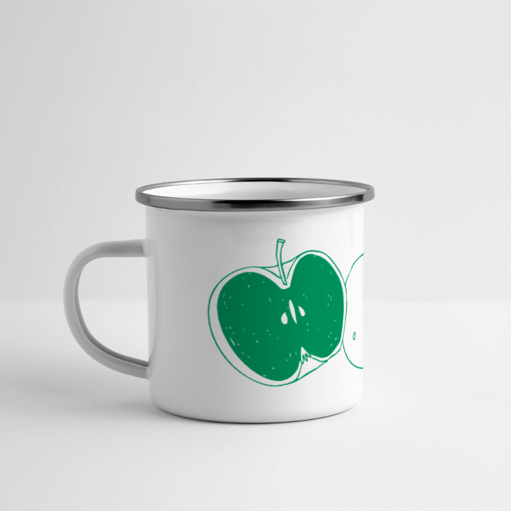 Gelebte Nachbarschaft - Emaille-Tasse - Weiß