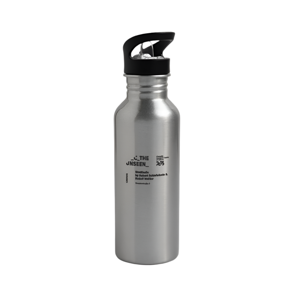 Stadthalle Fassade black - Trinkflasche - Lightsilver