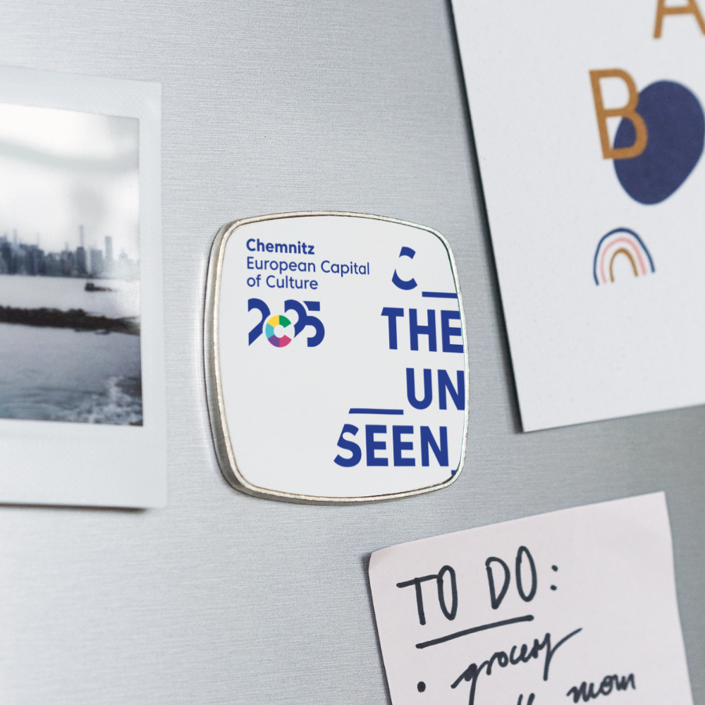 C the Unseen - Viereckiger Kühlschrankmagnet - Weiß