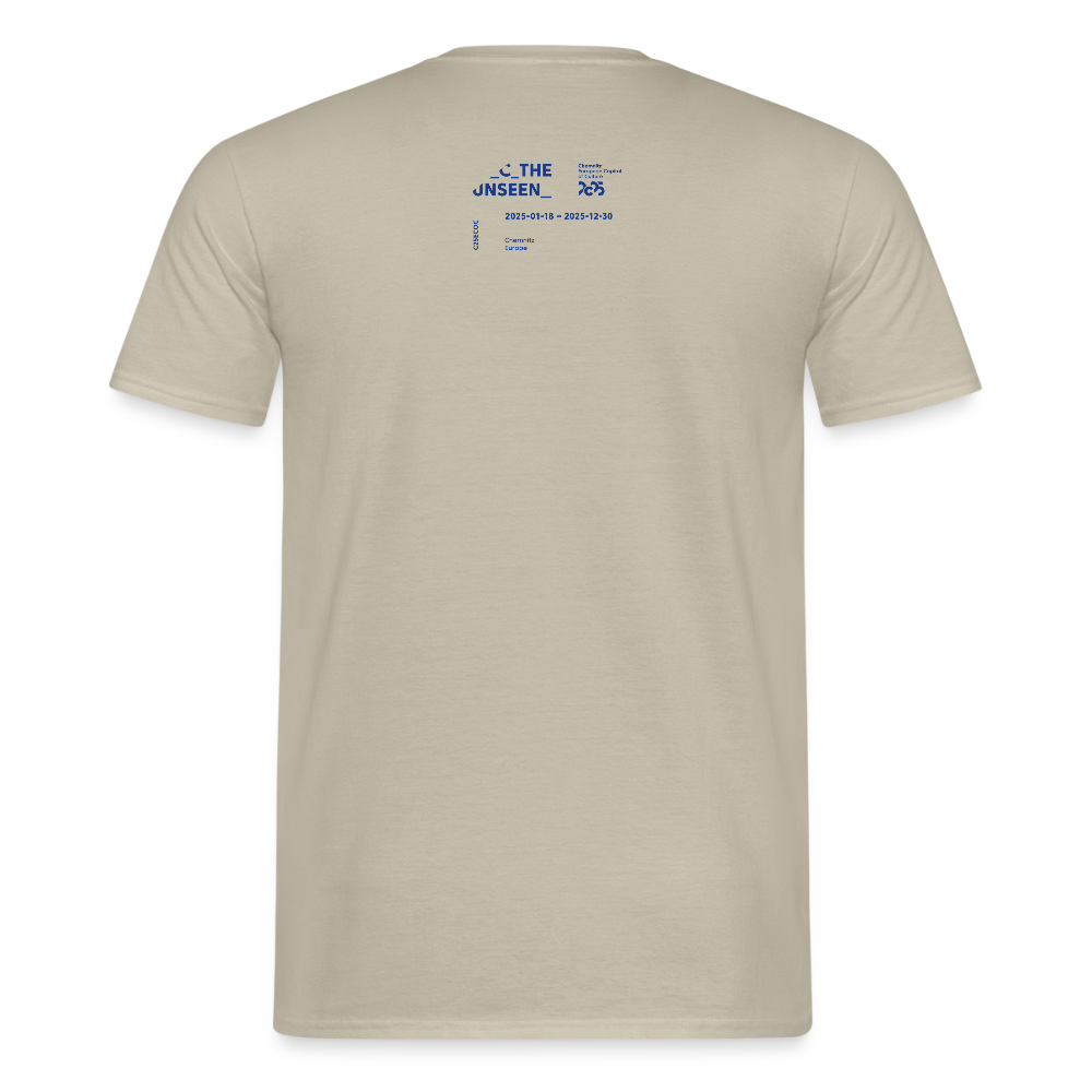 C the Unseen - T-Shirt blauer Druck - Sandbeige