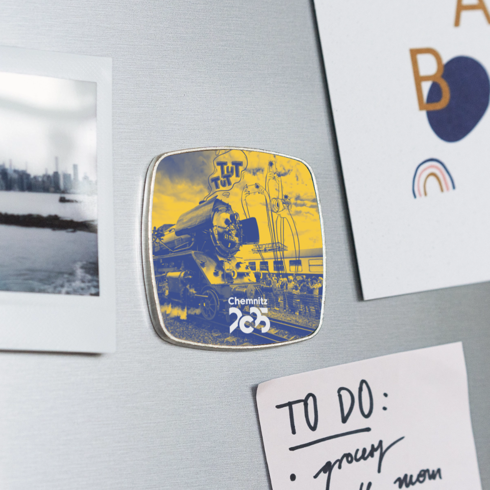 C the Zug - Viereckiger Kühlschrankmagnet - Weiß