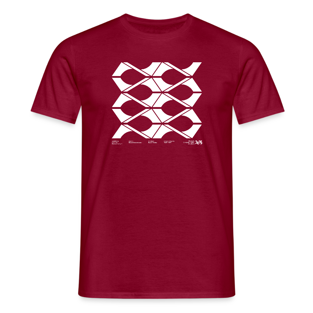 Stadthalle weiß - Close Up Unisex T-Shirt - Ziegelrot