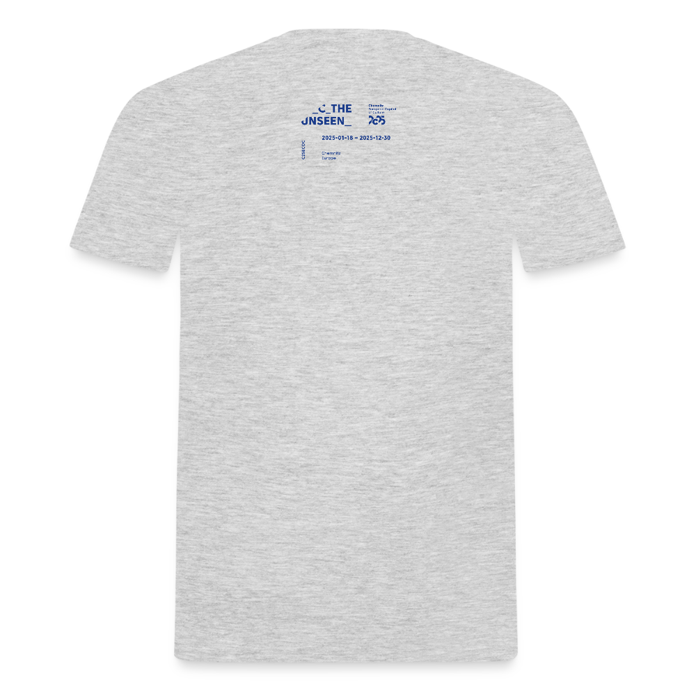C the Unseen - T-Shirt blauer Druck - Grau meliert