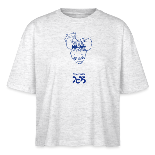 Silent Middle - Frauen Organic Boxy T-Shirt - Weiß meliert