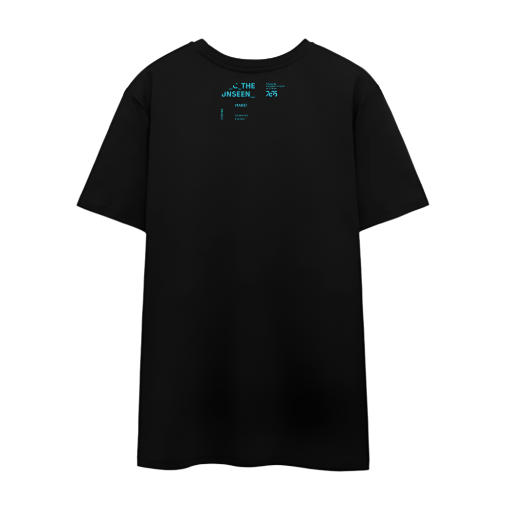 MAKE! in blau - UNISEX T-shirt - Schwarz