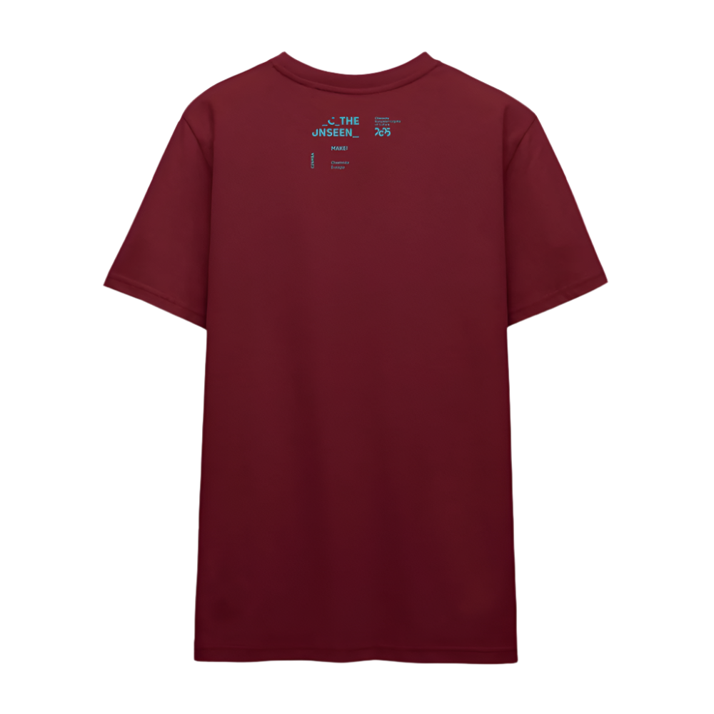 MAKE! in blau - UNISEX T-shirt - Burgunderrot
