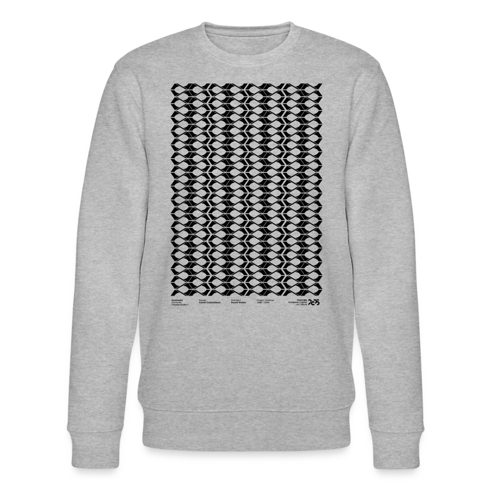 Stadhalle Vorderseite - Organic Unisex Crew Longsleeve - Grau meliert