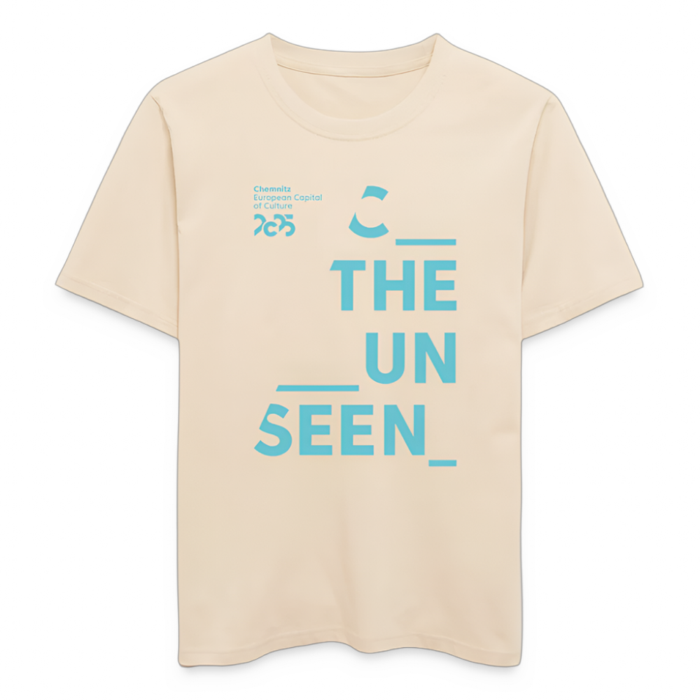 C the Unseen - Unisex T-Shirt türkiser Druck - Naturroh