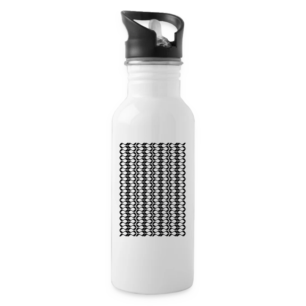 Stadthalle Fassade schwarz - Trinkflasche - Weiß