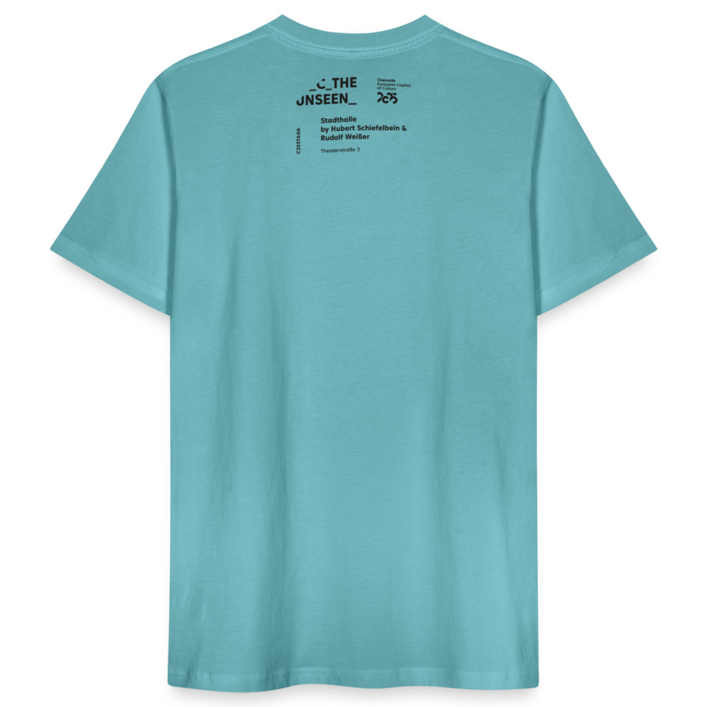 Stadthalle Vorderseite - Unisex Organic T-Shirt - Pastelltürkis