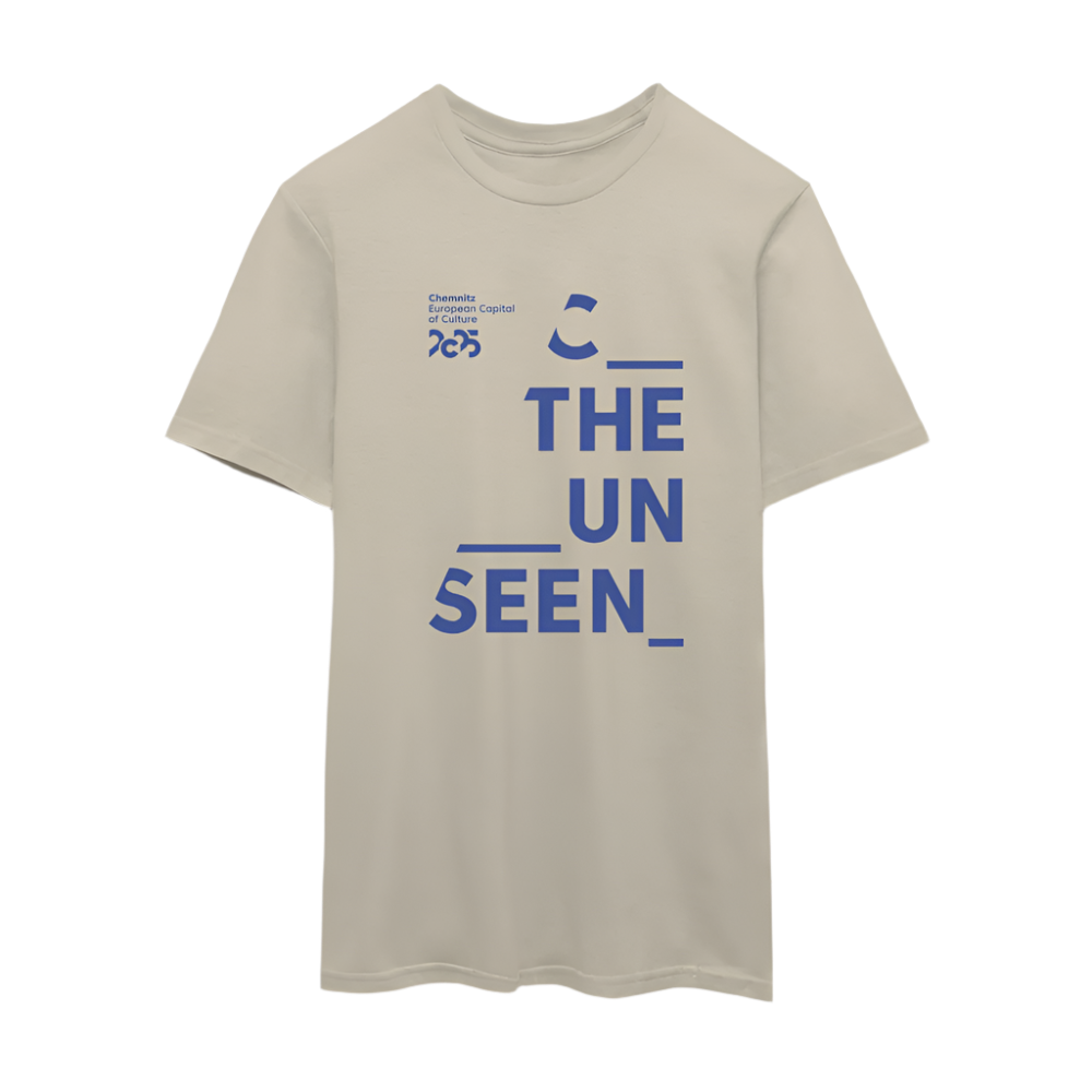 C the unseen blau - Unisex T-Shirt - Sandbeige