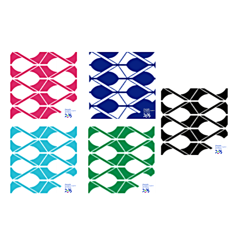Chemnitz 2025 bunt - Untersetzer (5er-Set) - Weiß
