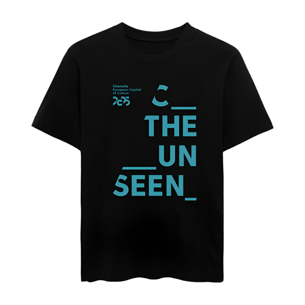 C the unseen hellblau - Organic Unisex T-Shirt - Schwarz