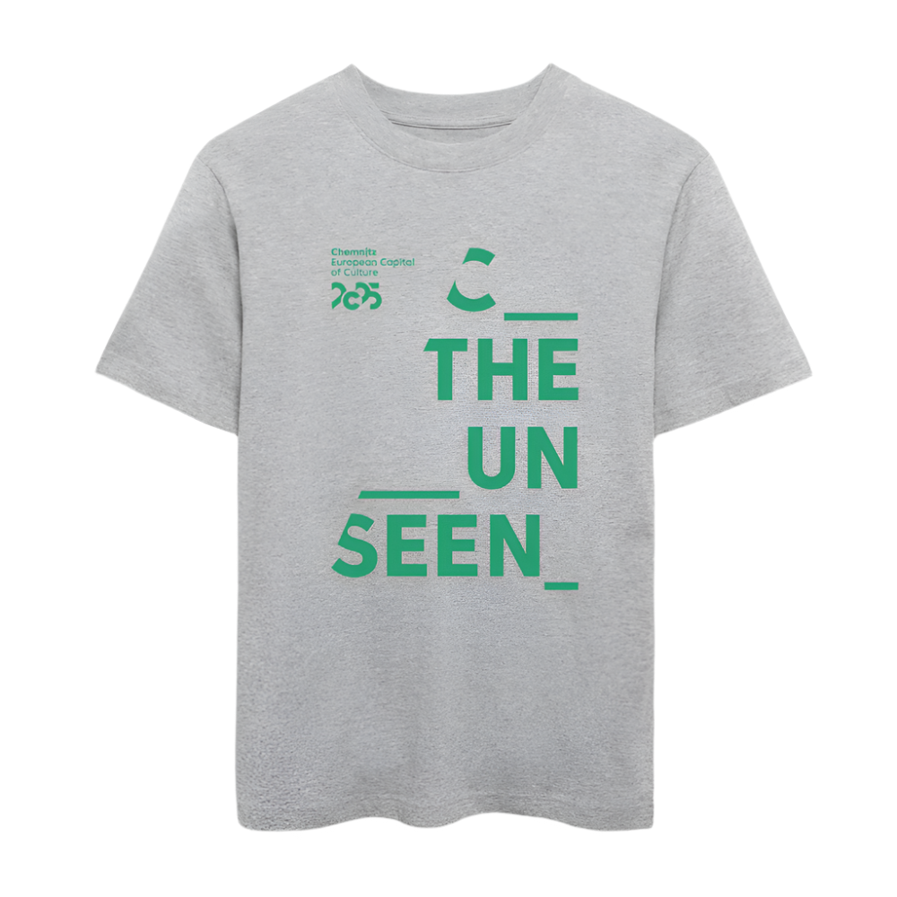 C the unseen grün - Organic Unisex T-Shirt - Grau meliert