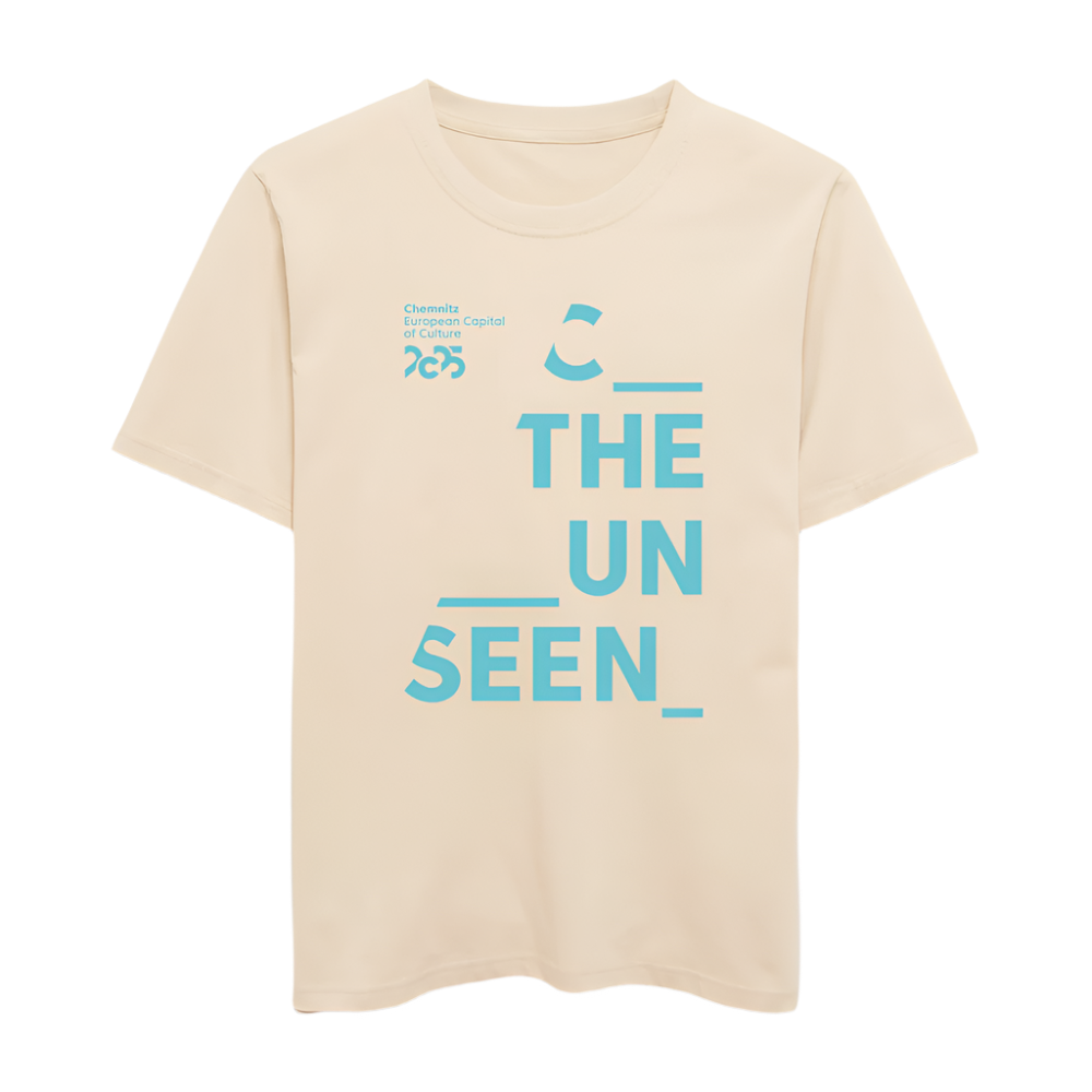 C the unseen hellblau - Organic Unisex T-Shirt - Naturweiß