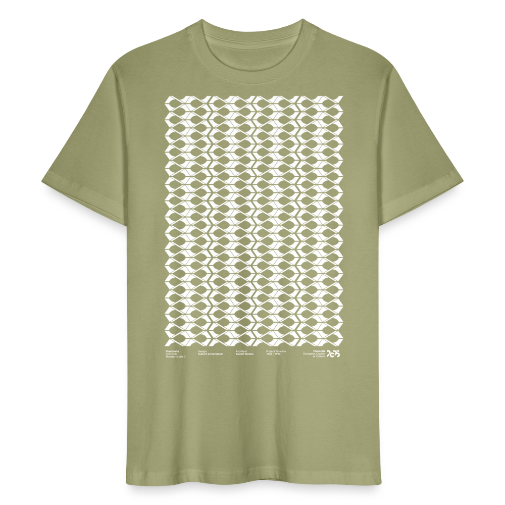 Stadthalle Vorderseite - Unisex Organic T-Shirt - Nebelgrün