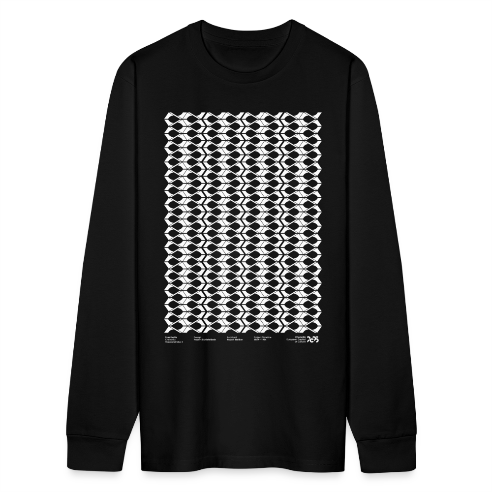 Stadthalle Vorderseite - Organic Unisex Longsleeve - Schwarz