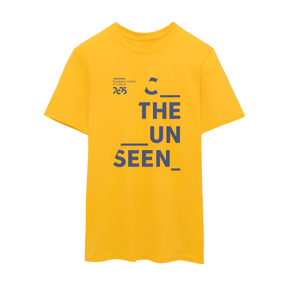 C the unseen blau - Unisex T-Shirt - Gelb