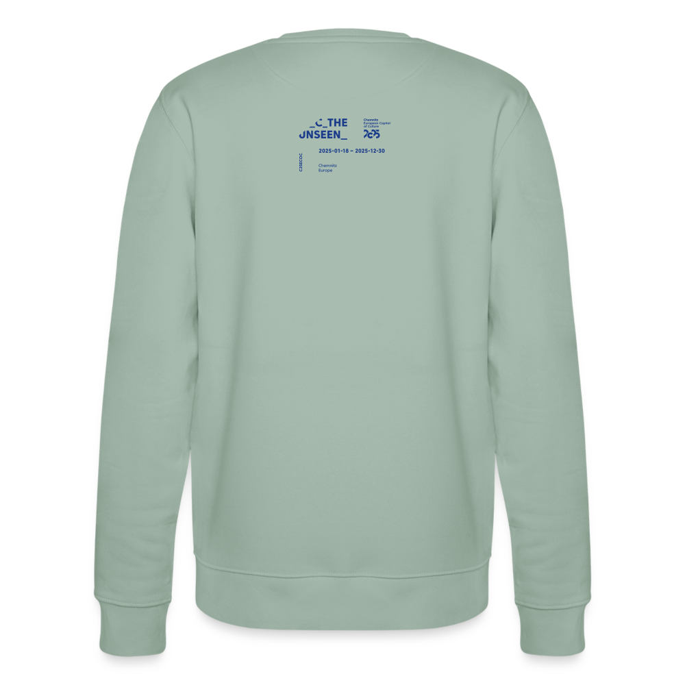 C the unseen - Unisex Organic Crew Neck - Helles Graugrün