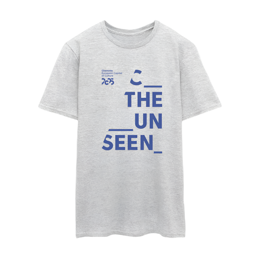 C the unseen blau - Unisex T-Shirt - Grau meliert