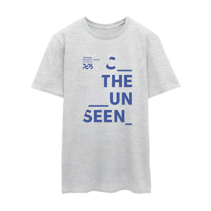 C the unseen blau - Unisex T-Shirt - Grau meliert