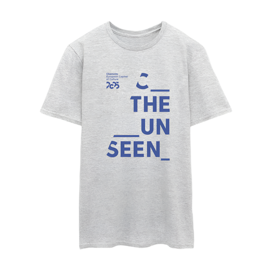 C the unseen blau - Unisex T-Shirt - Grau meliert