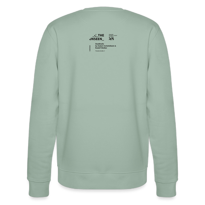 Stadthalle Vorderseite - grünes Sweatshirt schwarzer Druck - Helles Graugrün