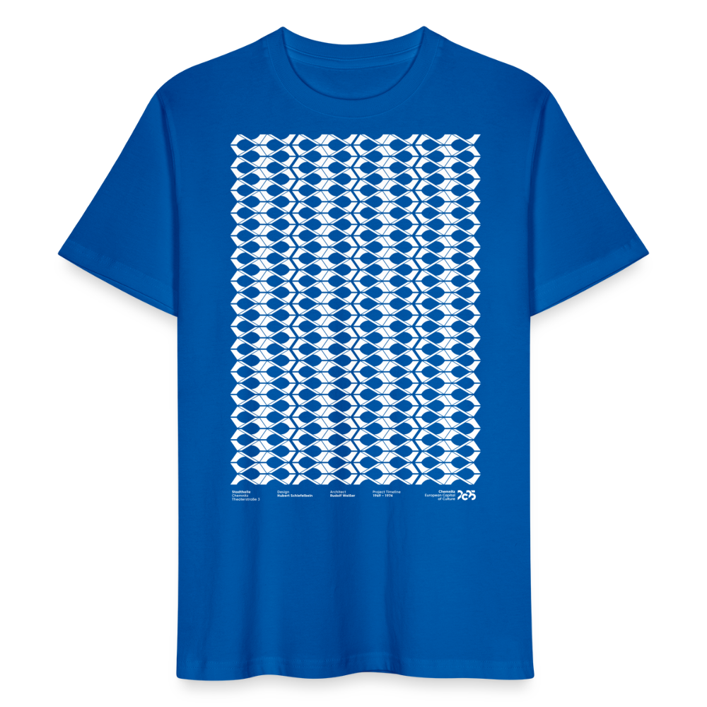 Stadthalle Vorderseite - Unisex Organic T-Shirt - Pfauenblau