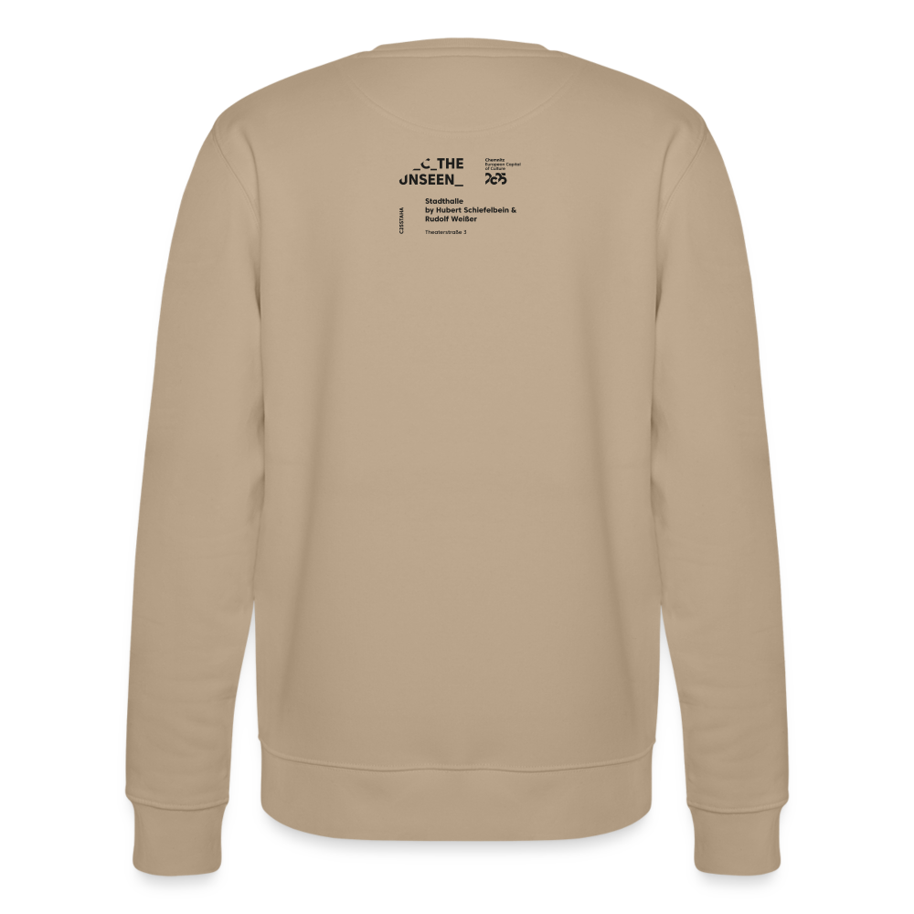 Stadhalle Vorderseite - Organic Unisex Crew Longsleeve - Beige