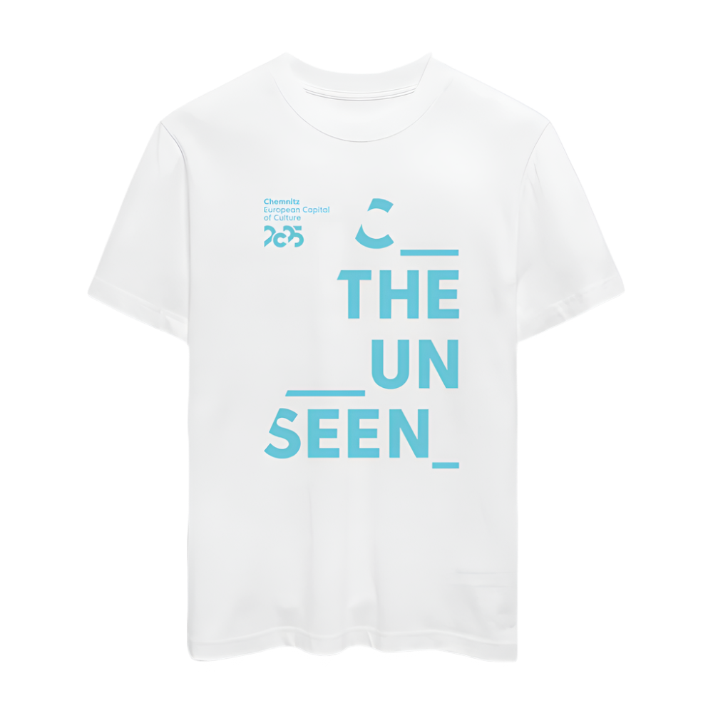 C the unseen hellblau - Organic Unisex T-Shirt - Weiß