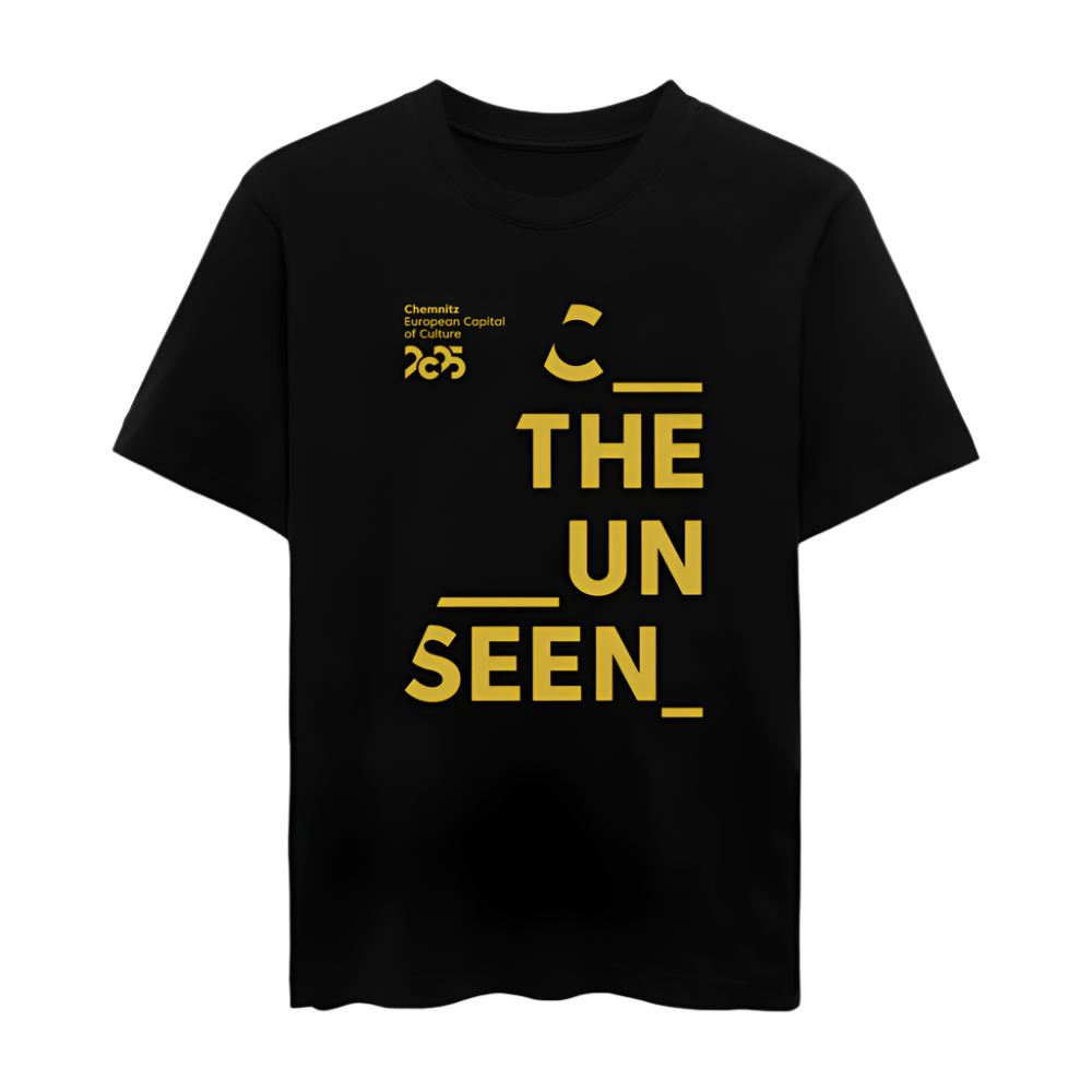 C the unseen Gelb - Organic Unisex T-Shirt - Schwarz